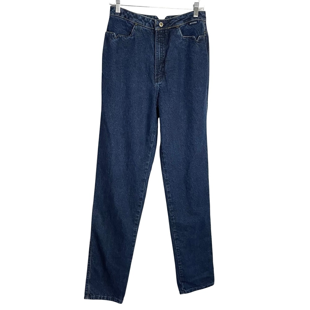 Vintage Rockies Womens Western Bare Back Jeans Size 11/12 Tall Blue High Rise